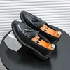 New Loafers for Men Patent Leather Stone Pattern Slip-On Round Toe Wedding Shoes for Men Size 38-44 Men Shoes 4