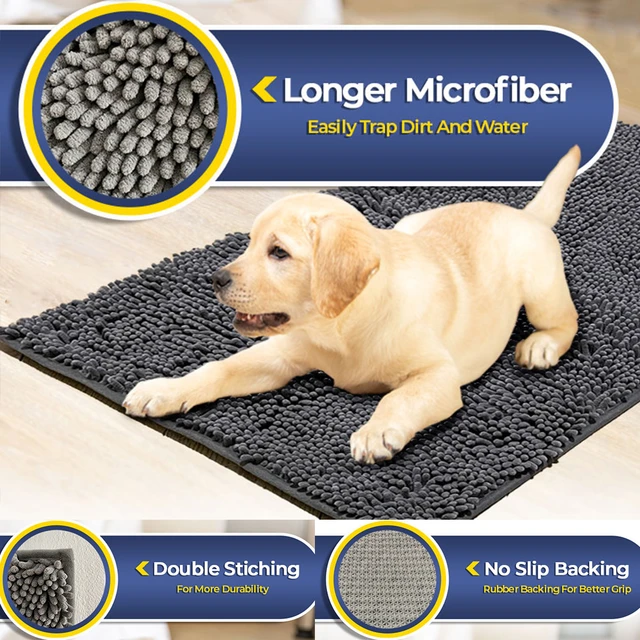 Washable Dog Mat Easy To Clean Pet Muddy Paws Rug Absorbent Dogs Diapers  Pads Soft Cushion