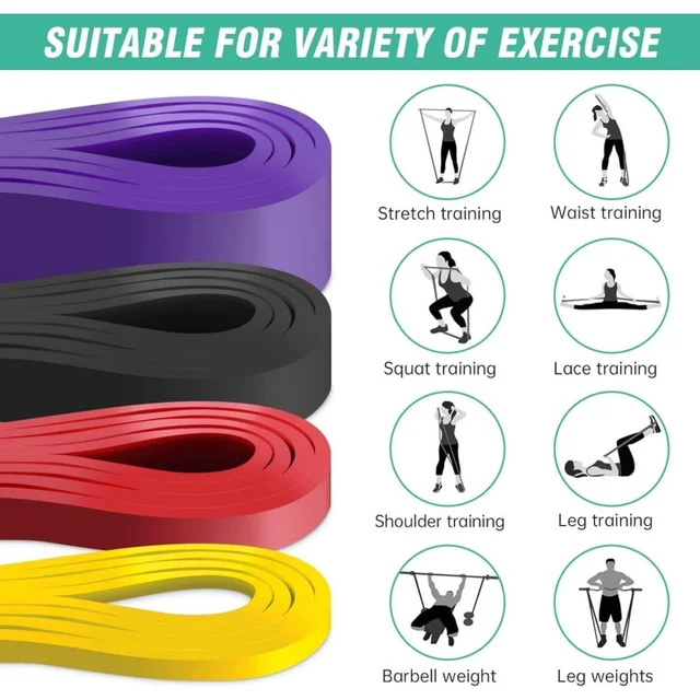 4pcs one set Resistance Exercise Bands Pull Up Assist Workout Band Set for Working Out Fitness Training Physical Therapy 6