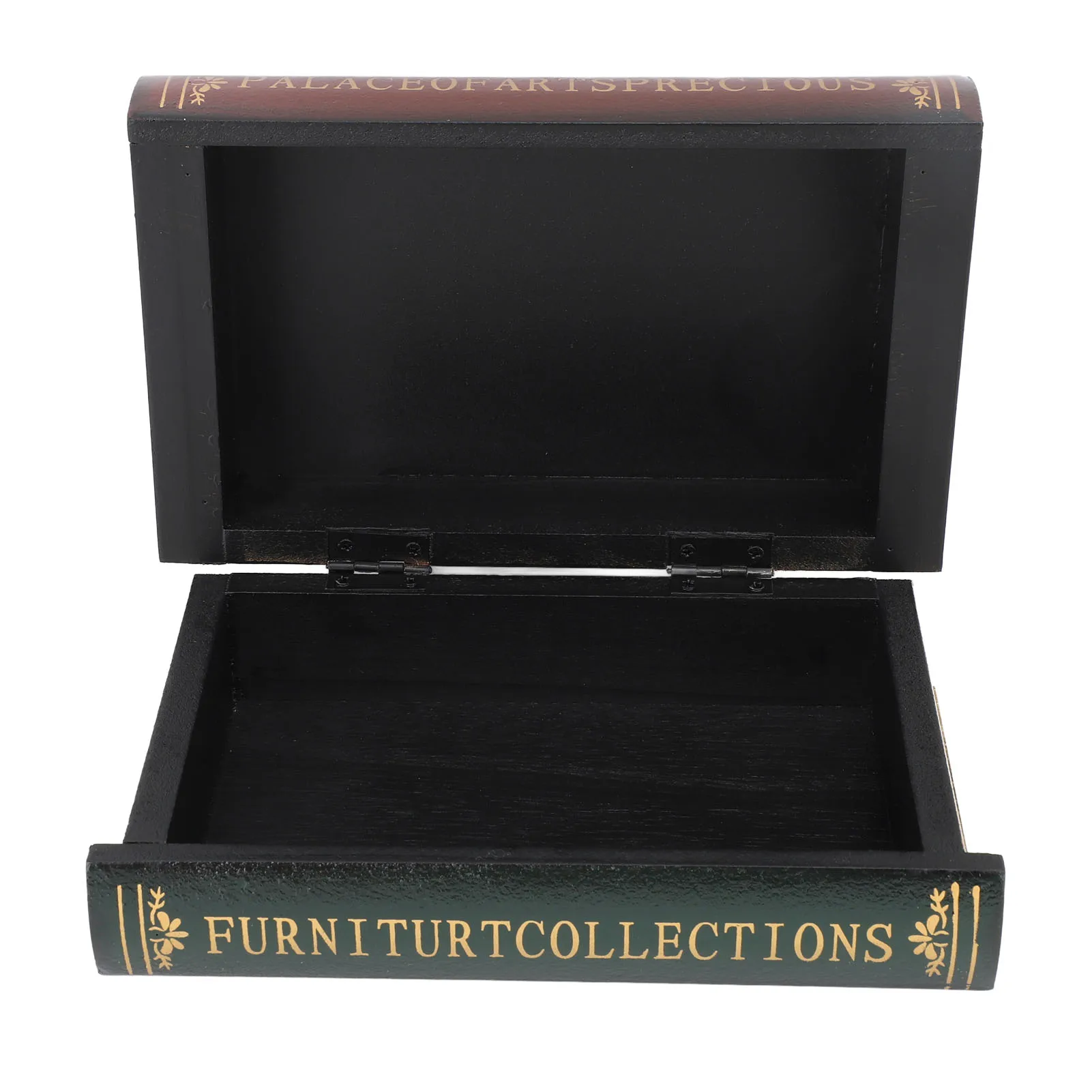 Boîte à Bijoux Cachée – Faux Livre Marron Et Or – Style Art Déco – Aimant – Chine 1987