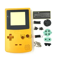 Deluxe Replacement Housing Shell with Rubber Pads and Buttons for GameBoy Color - 19 Vibrant Color Options (Yellow)