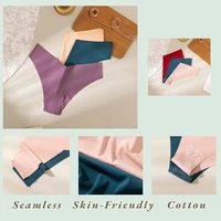 Femmes Sexy soie culottes Bikinis sans couture sous-vêtements féminins taille basse haute élasticité slips tongs femmes mode Lingerie Tanga 5