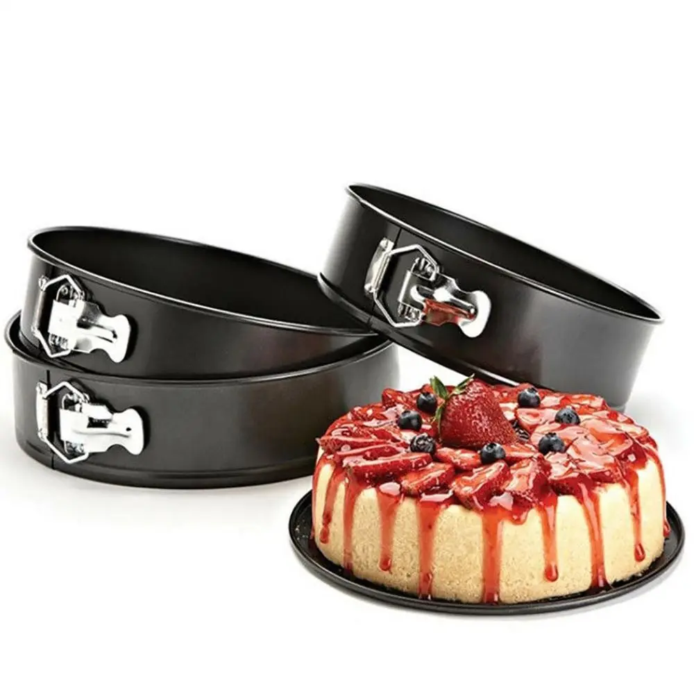 1Pc 12/16/20/24/28cm Carbon Steel Baking Mould with Removable Bottom Non Stick Leakproof Cake Baking Pan Durable Cake Mould