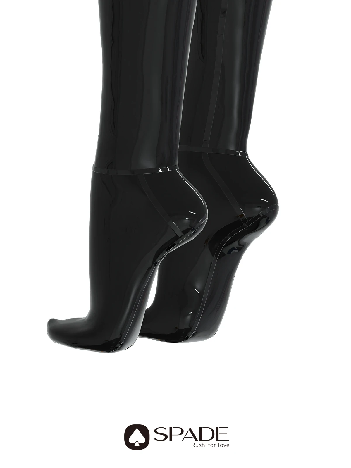 Latex High Waist Pants With Socks Men Leggings Women Tights Cosplay Trousers Without Zipper DB002
