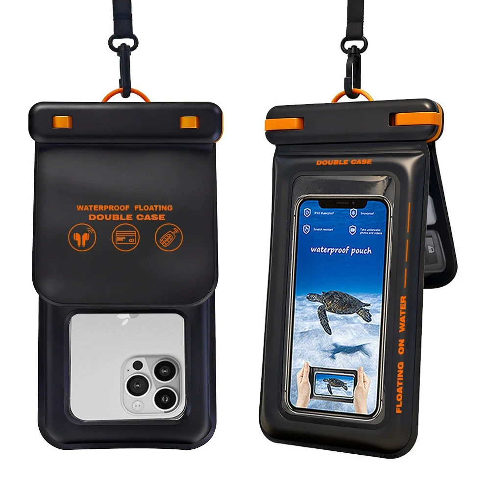 Waterproof Touch Screen Phone Pouch with Lanyard - Universal IPX8 Dry Bag Case