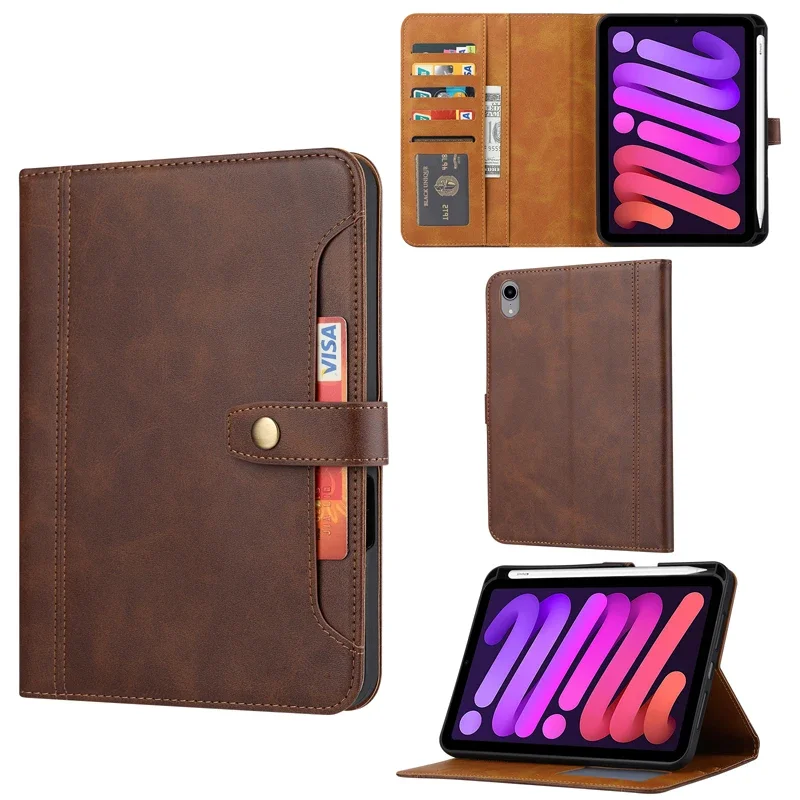 For iPad Mini 6 Case Luxury Flip Leather Book Tablet Cover With Cards Slot Wallet Stand Sleeve For iPad Mini 6 8.3 2021