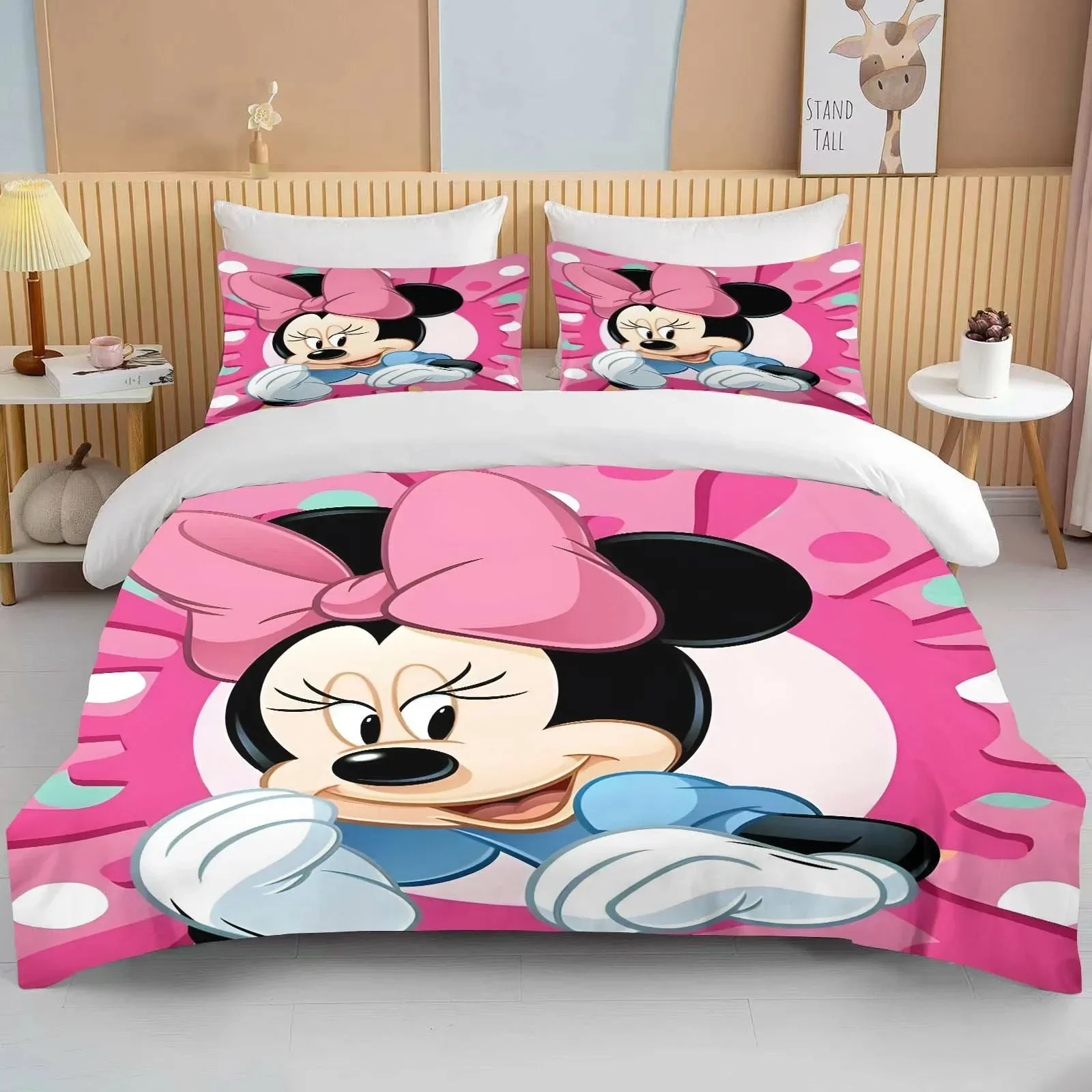 Minnie Mouse Bedding Sets Soft Comforter Cover Bed Cover Duvet Cover Pillow Case 2-3 Pieces Sets Bedroom Decoration 3