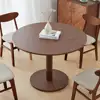 Walnut Round Dining Table 4-6 Modern Farmhouse Design Easy Care Sturdy Construction Ideal Small Spaces 2
