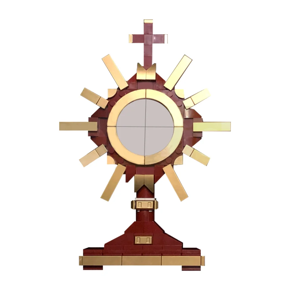 MOC Monstrance Modell Bausteine DIY Kreative Design Religiöse Symbole Ostensory Ziegel Spielzeug Erwachsene Geschenke Für Kind