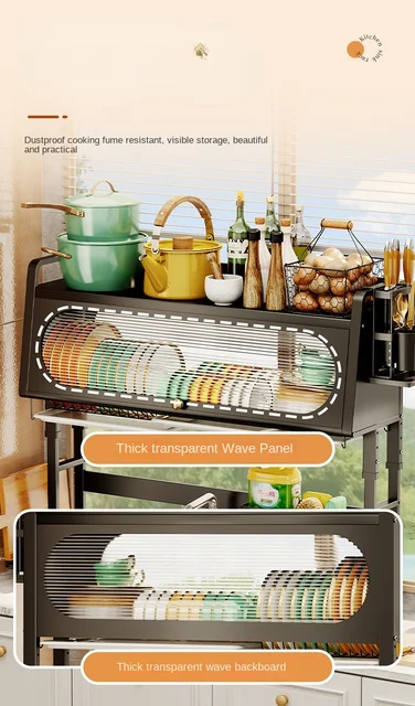 Kitchen Sink Shelf Table Top Retractable Dish Rack With Door Dish Storage  Rack Cupboard Locker Drain Rack Kitchen Organizer - Storage Holders & Racks  - AliExpress