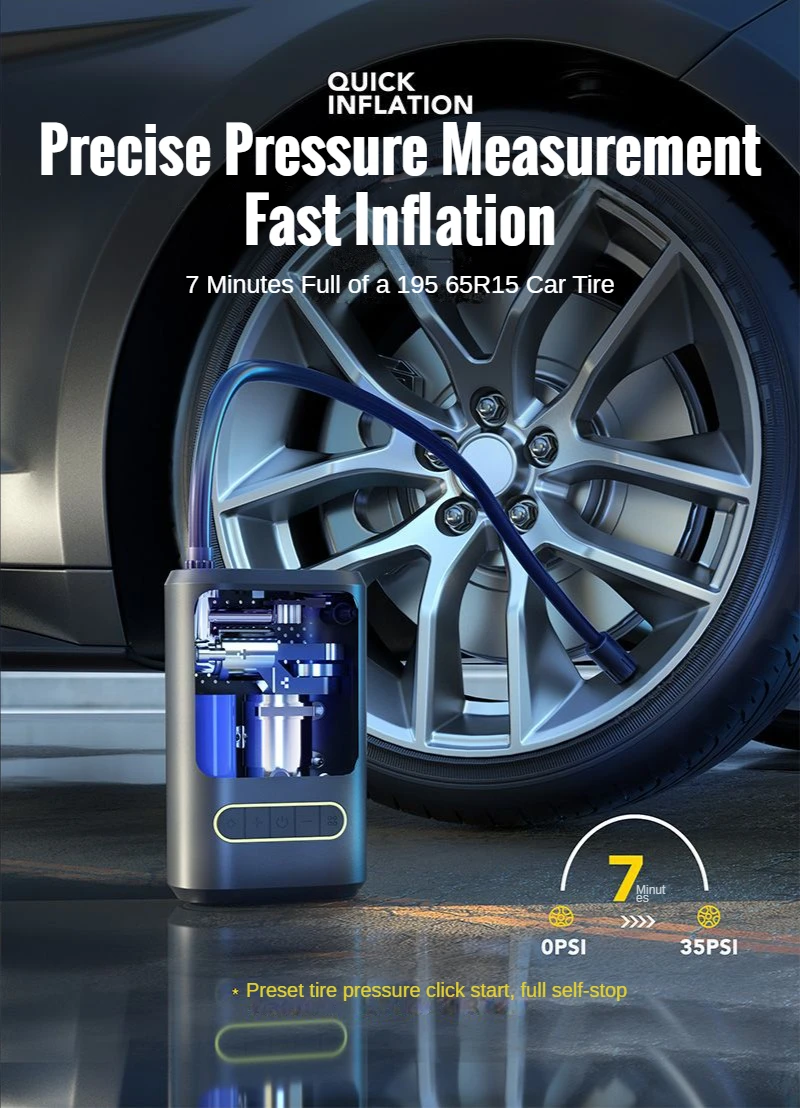 XIAOMI 150PSI 4000mAh Car Air Compressor Inflatable Pump With LED Lamp For Car Motorcycle Tyre Inflator Wireless Electric description image 3