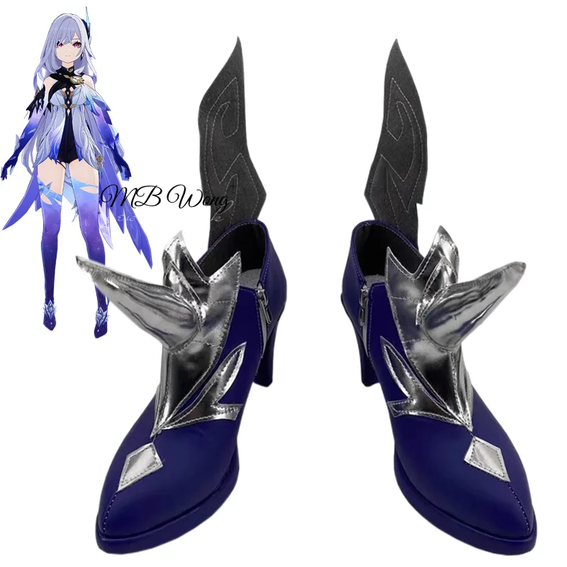 

Game Genshin Impact Skirk Cosplay Shoes High Heels Tartaglia's Master Role Play Halloween Carnival Women Men Outfit Party Prop