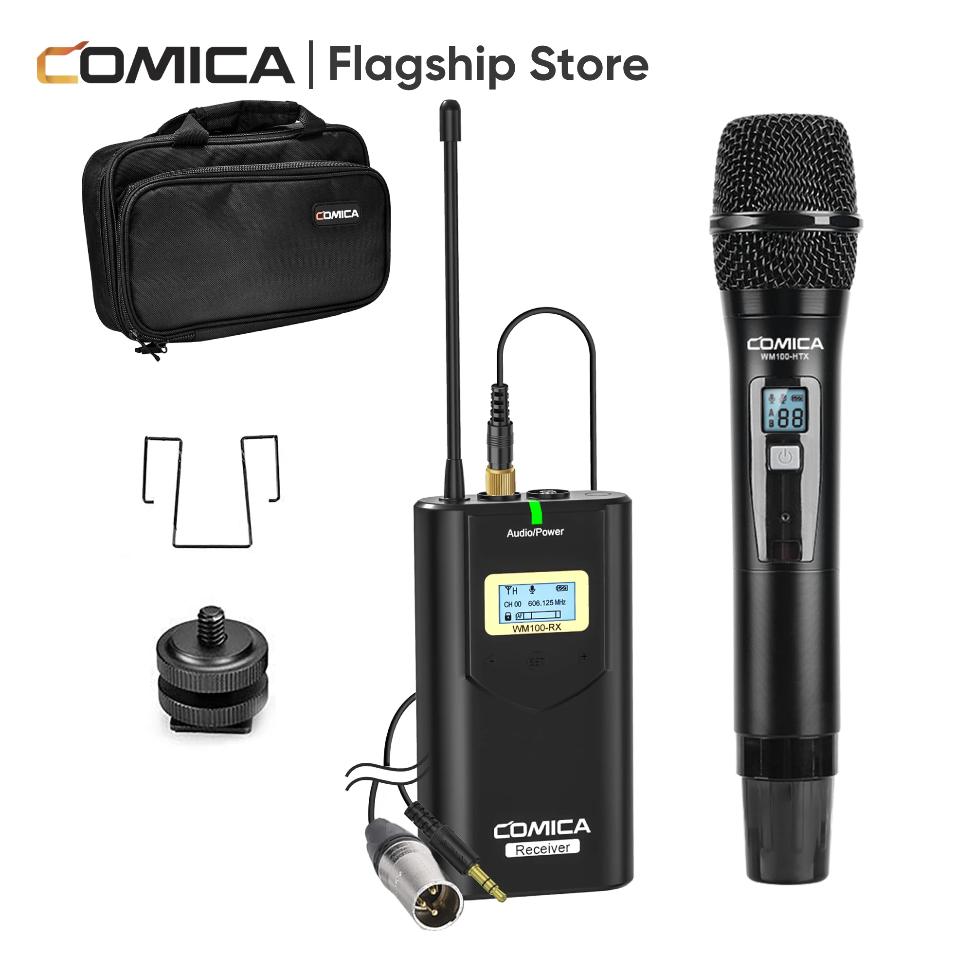 

Comica CVM-WM100 H UHF 48-Channel Professional Wireless Handhled Microphone for Canon Nikon Sony Panasonic Fuji DSLR Camera