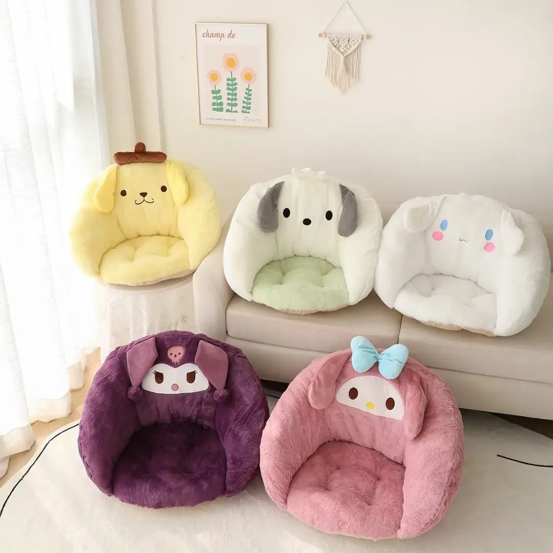 

Kawaii Sanrio Multi Functional Semi Surround Sofa Cushion Lovely Pooh Bear Stitch Plush Pillow Office Chair Cushion Room Decor