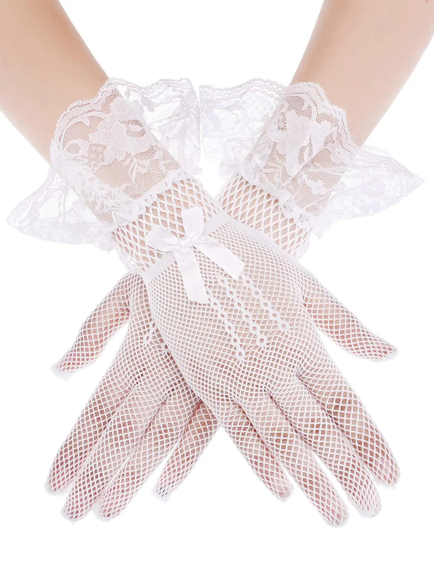Lace Gloves Ladies Lace Gloves Elegant Short Lace Gloves Tea Party For Women Wedding Dinner 50's Parties