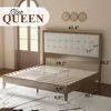 Wood Platform Bed Frame Queen Size Upholstered Tufted Headboard/Solid Wood Beds No Box Spring Needed, Bed Frame Queen 2