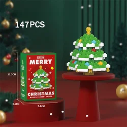 Festive Holiday Micro Building Blocks Set - Santa, Christmas Tree, Reindeer, Snowman Elements - Ideal Gift for With - box (Christmas tree Block)