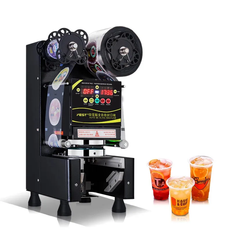 70mm/75mm/88mm/90mm/95mm Automatic Plastic Paper Cup Sealing Machine 110V 220V Boba Tea Filler And Sealer Bubble Tea Equipment кабель компьютер розетка 220v euro 1 8м 3g0 75mm медь telecom te021 cu0 75 1 8m