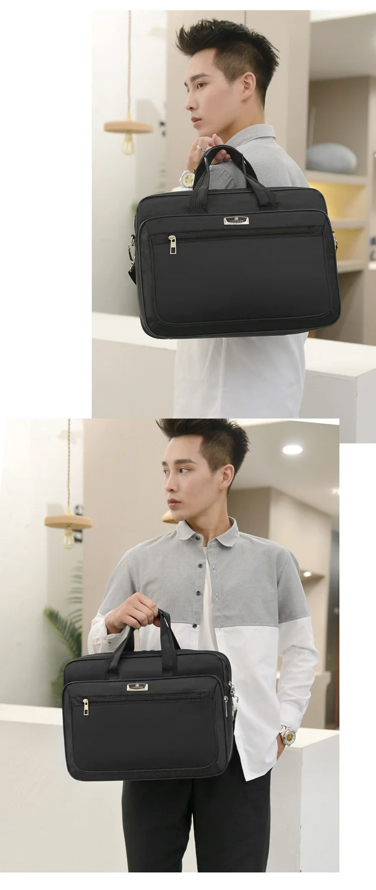 Men's Business Briefcase Weekend Travel Document Storage Bag Laptop Protection Handbag Material Organize Pouch Accessories Items