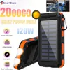 200000mAh Solar Power Bank Portable Large Capacity Charger 120W Super Fast Charging Camping Battery For Xiaomi iPhone Samsung 1