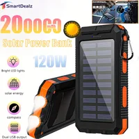200000mAh Solar Power Bank Portable Large Capacity Charger 120W Super Fast Charging Camping Battery For Xiaomi iPhone Samsung 1