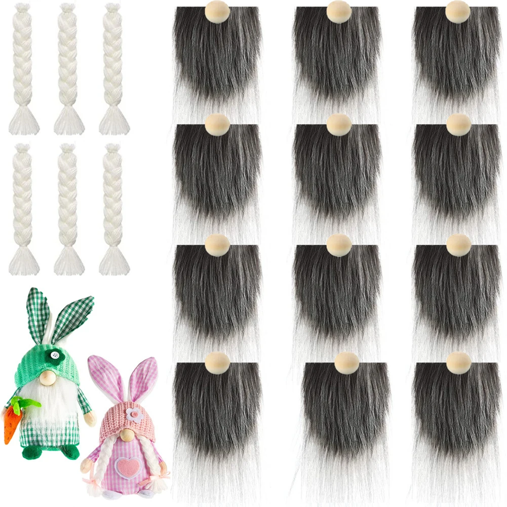 15 Pcs Gnome Beards for Crafting Easter Day Faux Fur Fabric Precut