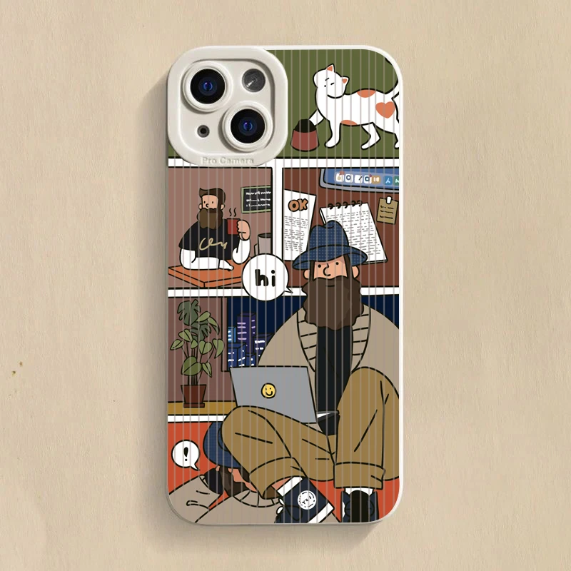 Whimsical Cartoon Uncle Soft Silicone Phone Case Cover