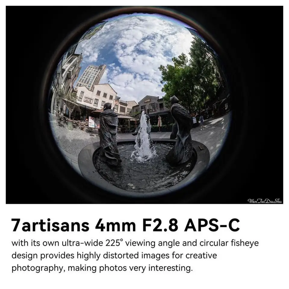 7artisans 4mm F2.8 225° Circular Fisheye Lens MF APS-C Prime