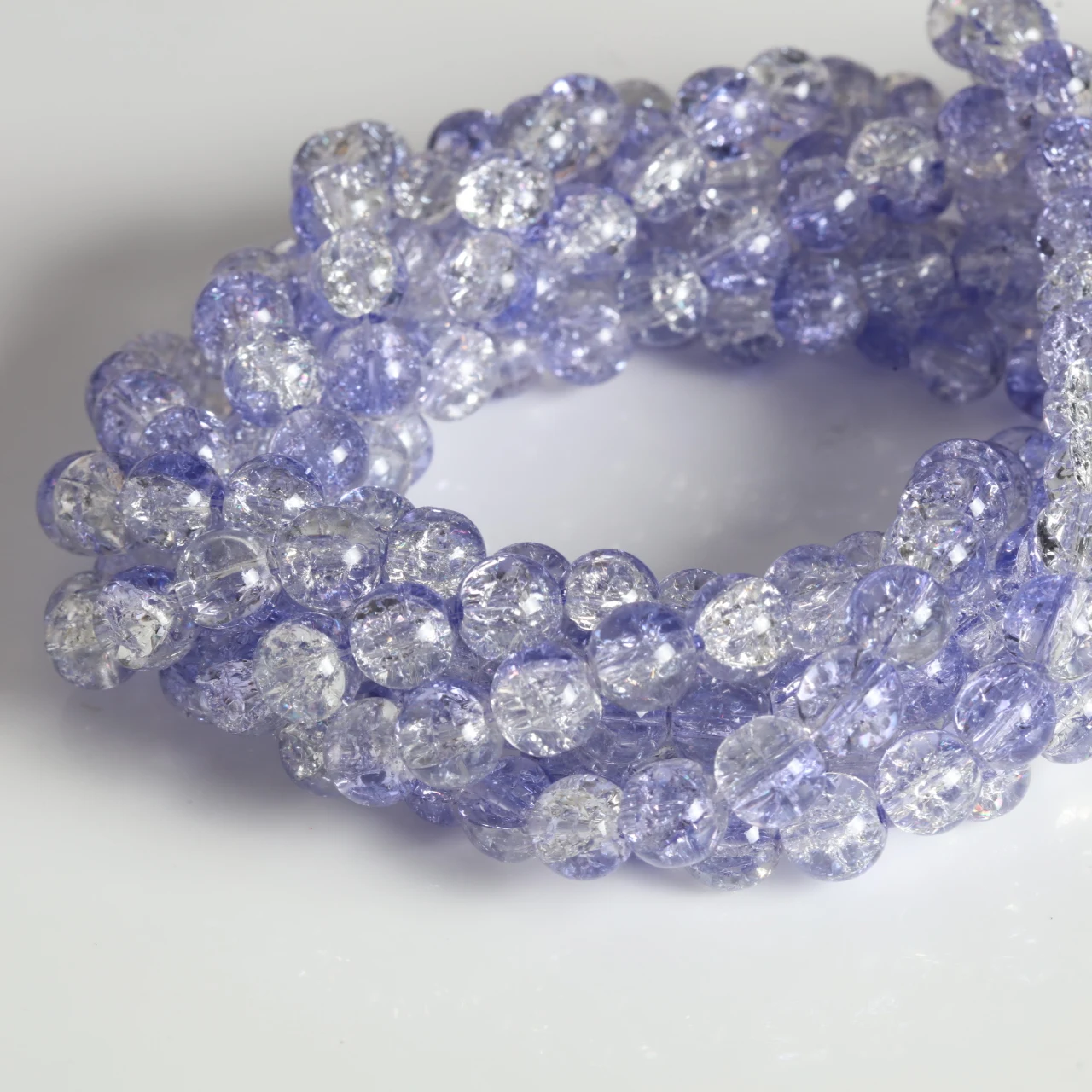 Elegant Pink Crackled Glass Beads for Handmade Jewelry Crafts