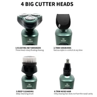 Green Smart Electric Shaver LCD Digital Display Three-head Floating Razor USB Rechargeable Washing Multi-function Beard Knife 2
