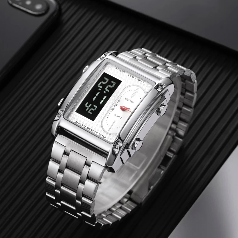 

Stainless Steel Men's Watches Male Clock Sports RelojTop Brand Luxury Men Quartz Watch Waterproof Date Week Luminous Wristwatch