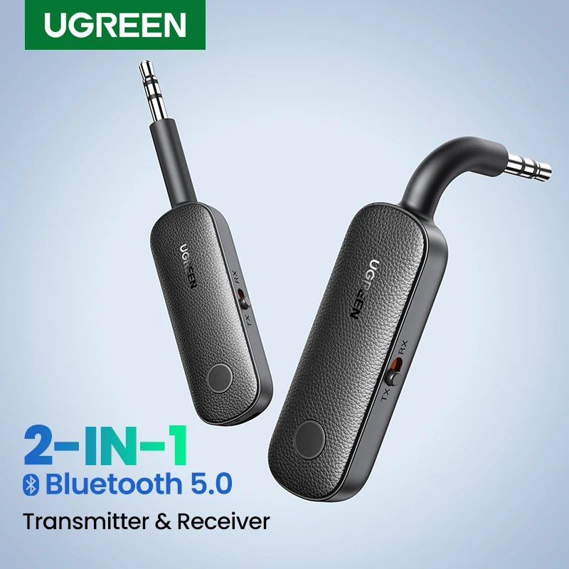 UGREEN 2-in-1 Bluetooth Adapter Transmitter Receiver AUX 5.0 Wireless 3.5mm Stereo for Earphones TV Car Audio | Электроника