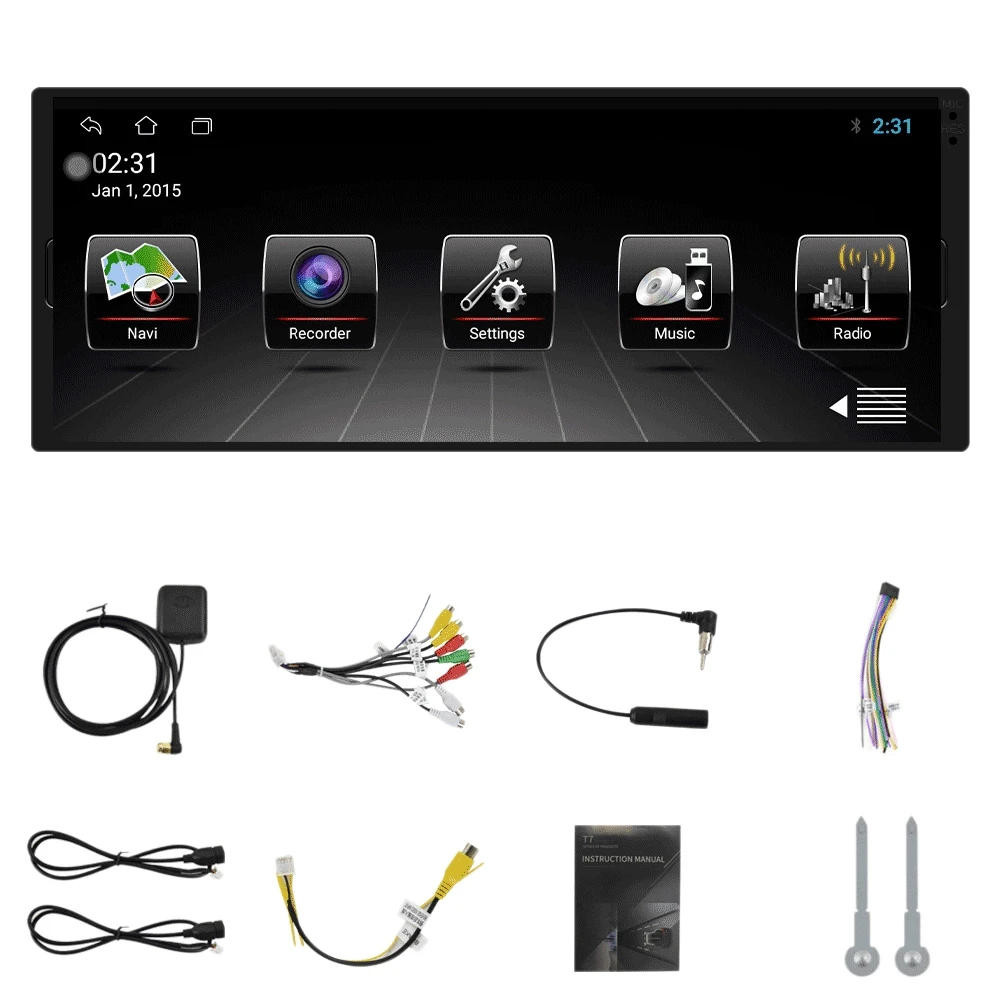 

1 Din Android 10.0 Car Android Multimedia Player 6.9 Inch IPS Auto Radio Audio Stereo WIFI GPS MP5 Player with ISO Cable