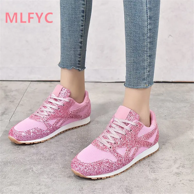 sneakers casual shoes 2023 autumn new breathable rhinestone thick soled student shoes fashionable comfortable flat shoes