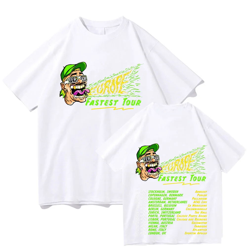 Feid Ferxxo Tour 2025 T-shirts Rapper Tshirts Short Sleeve Hiphop TShirts Unisex Y2K Tshirt High Quality Cotton Women Men Tops 6