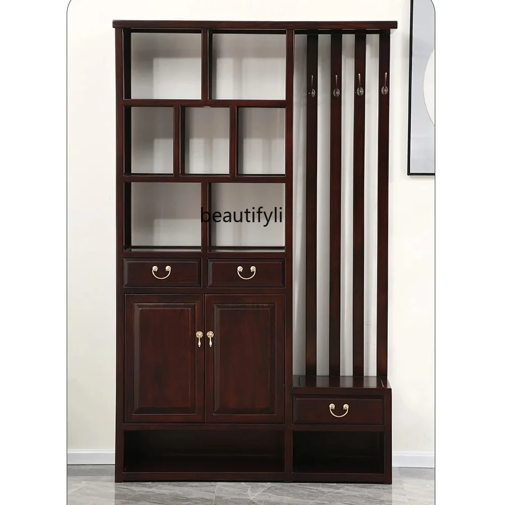 

New Chinese Style Hall Cabinet Household Solid Wood Entrance Cabinet Entry Shoe Cabinet Locker Chinese Style Hallway