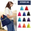 Outdoor Waterproof Nylon Sports Bag Drawstring Bag Travel Sport Drawstring Two Pocket Lightweight Backpack 1