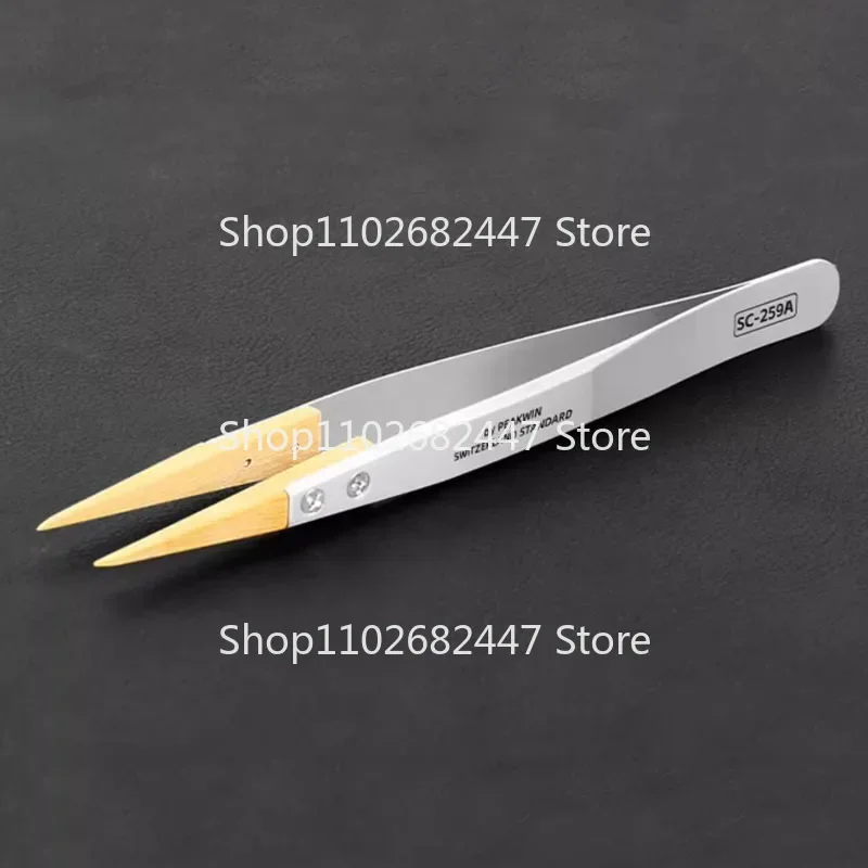 Precision tweezers Boxwood tweezers precision anti-magnetic tweezers insulated non-damaging parts watch repair tools