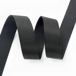 Versatile Nylon Webbing Strap - Decorative Ribbon for Crafting and Accessories (Black)