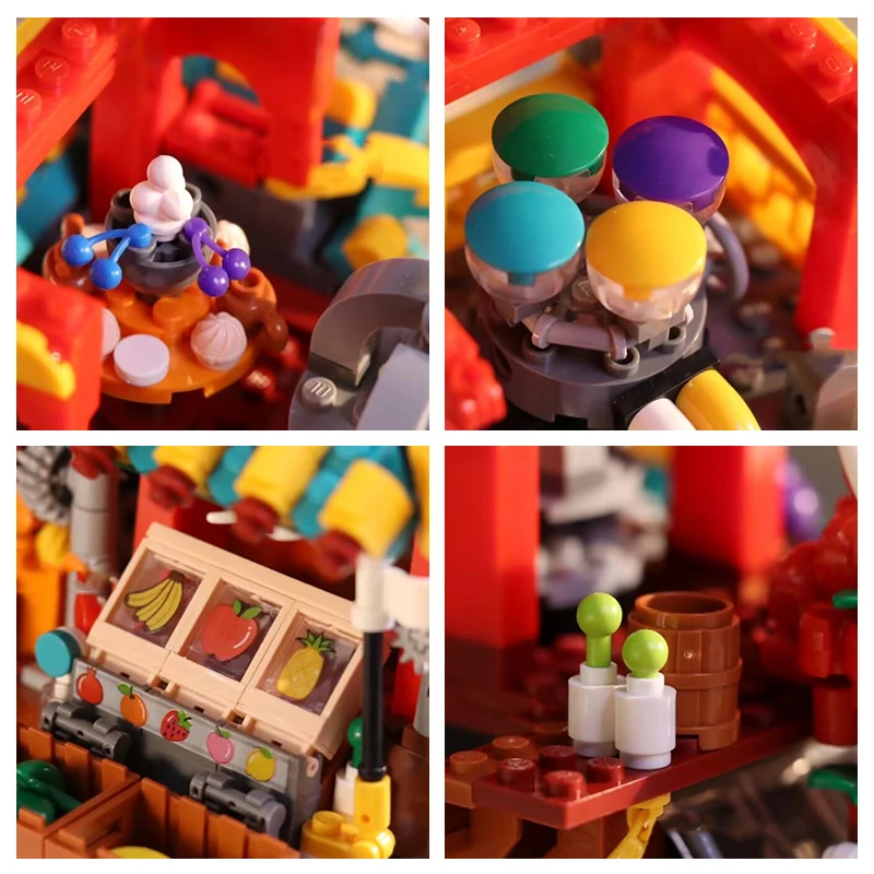 창의적인 Moc 차량 얼음 마시는 상점 빌딩 블록, 거리 전망, 중국 스타일 상점 모델, 브릭 장난감, 어린이 성인 소녀 선물