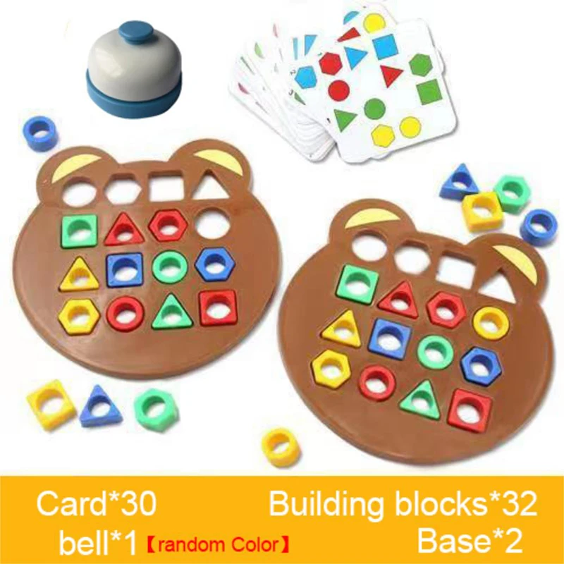 3D Puzzle Board Jogos de Desktop Educacionais Duas pessoas Batalha  Brinquedos Infantil DIY Forma Geométrica Building Blocks Color Matching