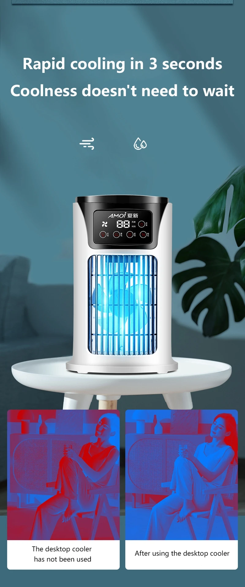 Climatiseur Portable Ventilateur Brumisateur S3ba61263c3c6487f941acd2d840d491dX