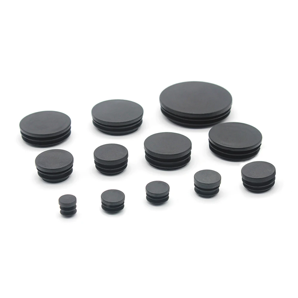 12mm-76mm Round Plastic Black Blanking End Cap Furniture Leg Tube Pipe Inserts Plug Bung Decorative Dust Cover Hole Caps