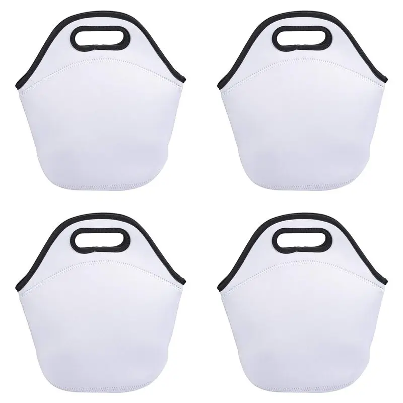 NEW-4X 승화 블랭크 런치백 재사용 가능한 절연 보온 도시락 케이스 지퍼가..