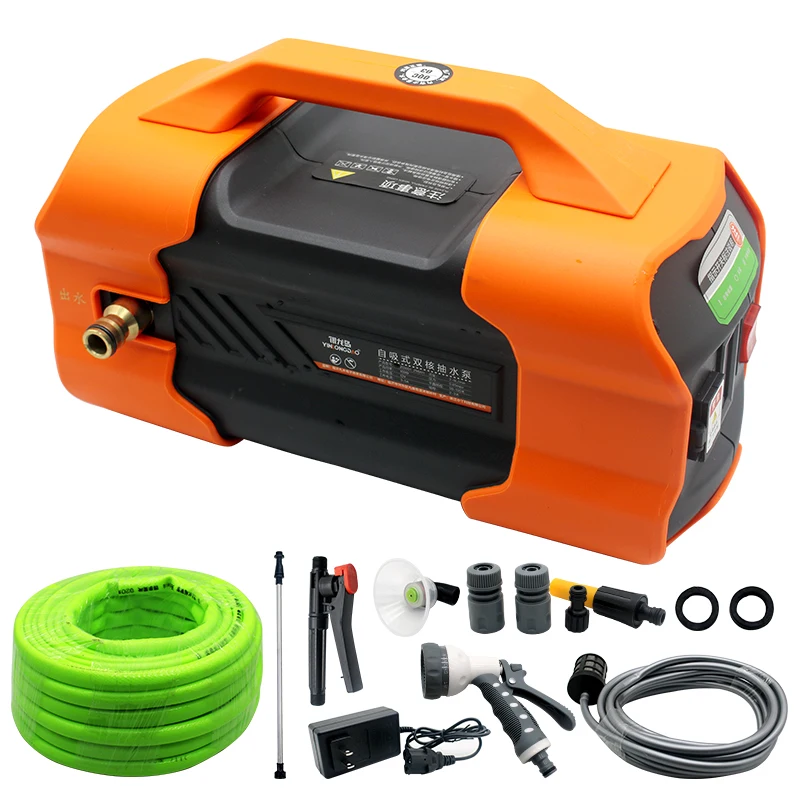 ポータブル充電式水ポンプ,車の洗浄,屋外,リチウム電池,デュアルコア