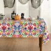 Mexican Day of The Dead Waterproof Tablecloth Mexico Fiesta Decor Reusable Dia De Muertos Tablecloth for Table Halloween Decor 2