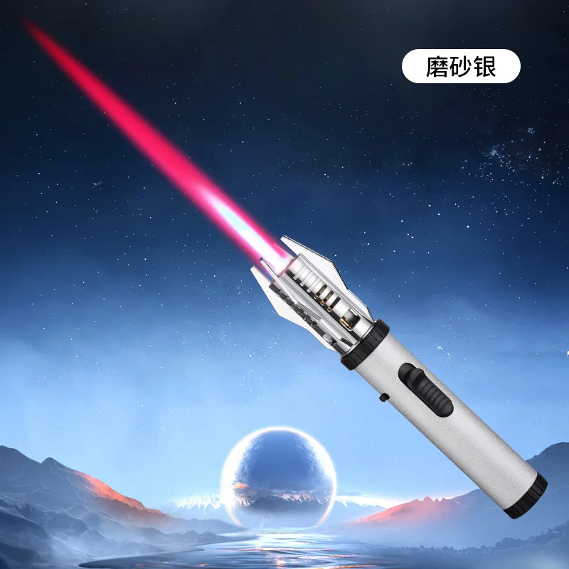 Butane Gas Lighter 360&deg; Use Metal Outdoor BBQ Torch Gas Lighters for Kitchen Candle Use Windproof Lighter Welding Cigar Tool bbq lighter butane gas lighter cigarette lighter