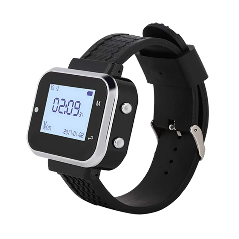 GO-Wireless Calling System 5 Table Call Button Transmitters 1 Watch Pager, Restaurant Waiter Service Bell Buzzer