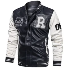 

Motorcycle Leather Jacket Men Bomber Jackets Stand Collar Brown Winter Coats Autumn Comfort High Quality Black Business M-4XL