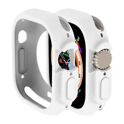 Enhanced Silicone Protective Case for Apple Watch - Premium Bumper Cover (White)